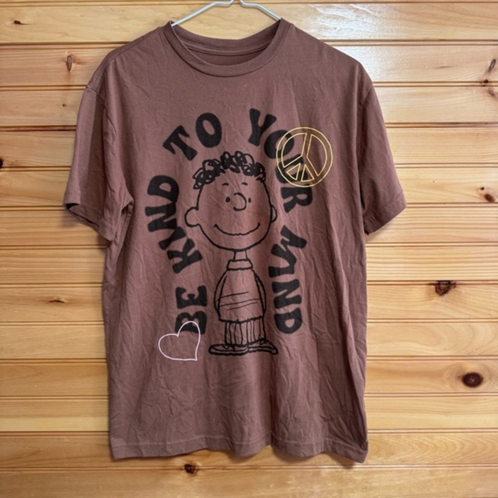 Peanuts Brown Be Kind To Your Mind Tee Small